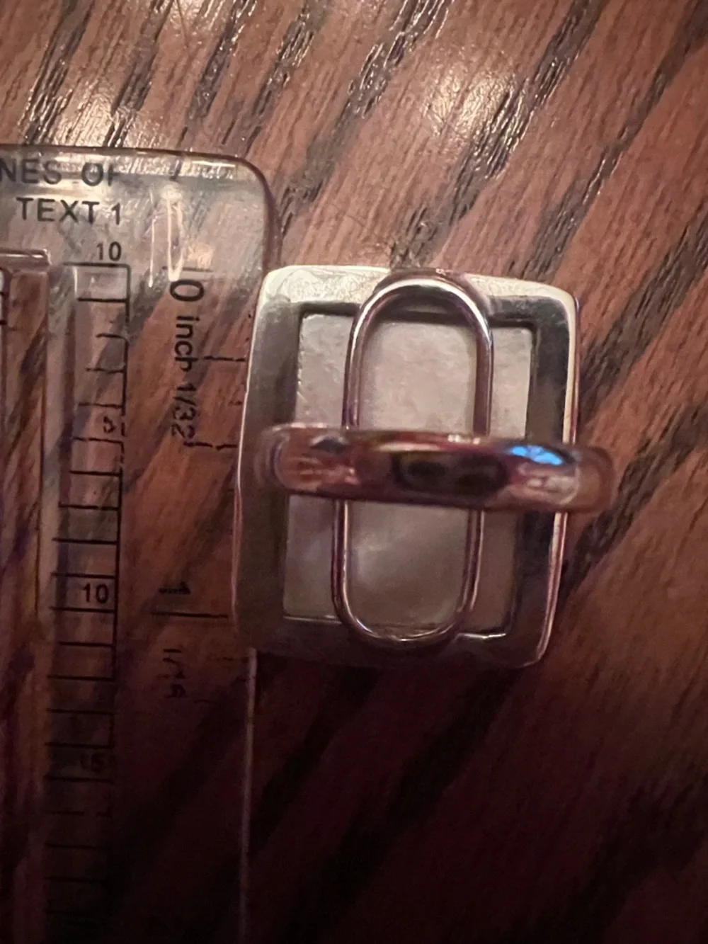 Silver Ring with Large Beautiful White Rectangular Stone - Picture 10 of 11